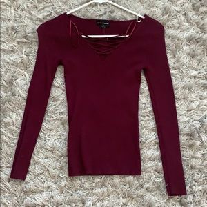 Maroon tight long sleeve